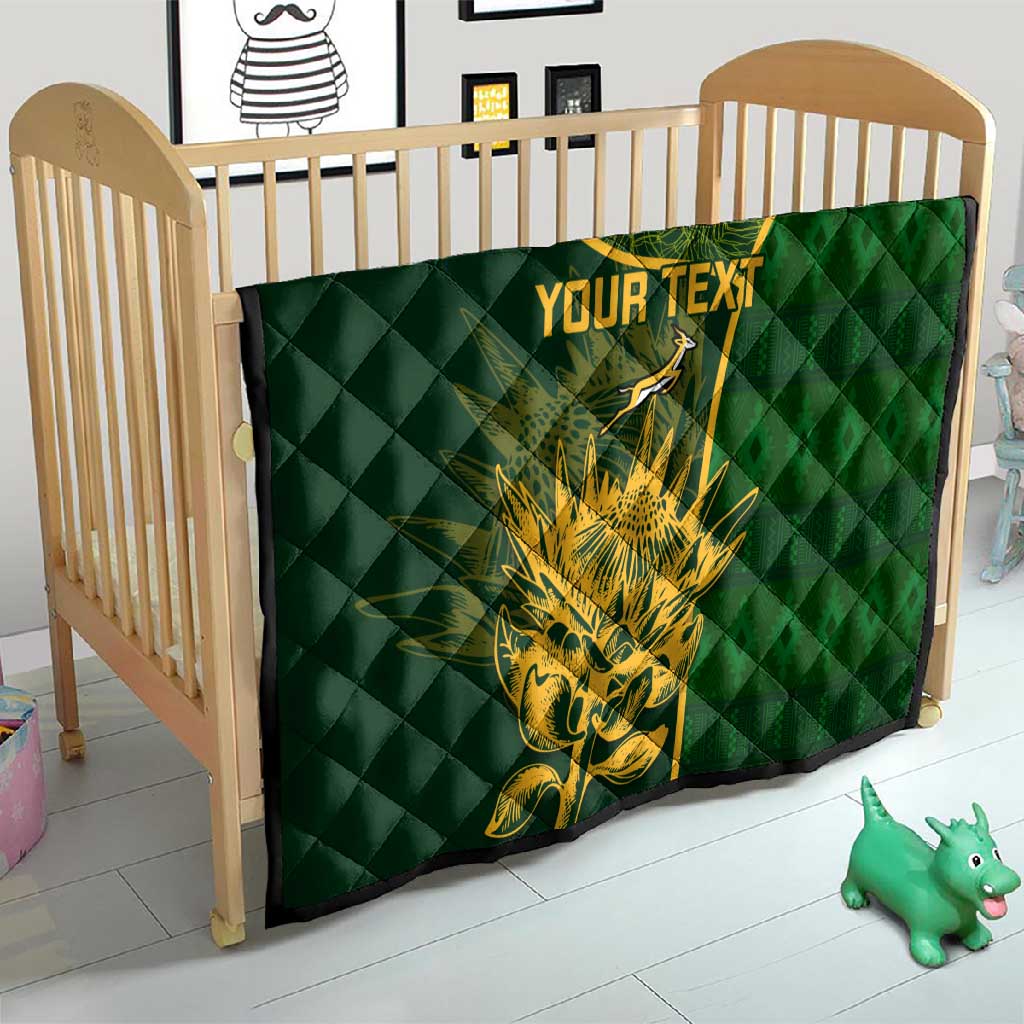 Custom South Africa Rugby Quilt Go Champions Springboks Flower LT14