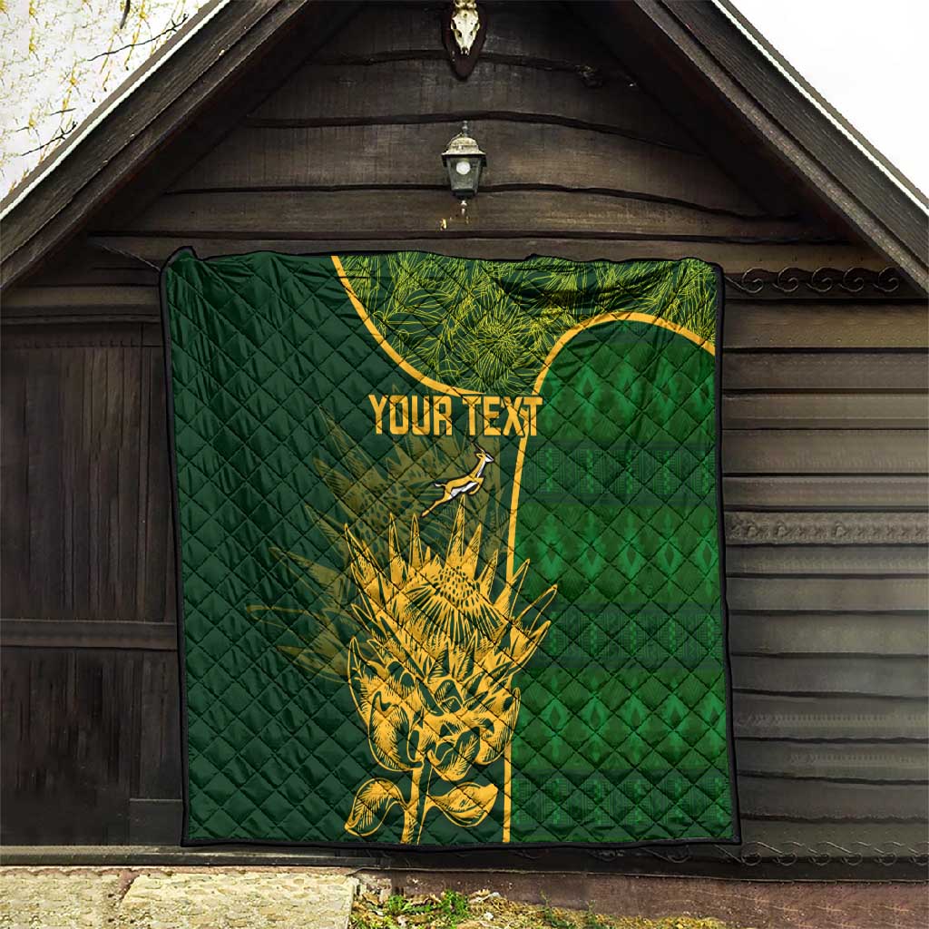 Custom South Africa Rugby Quilt Go Champions Springboks Flower LT14