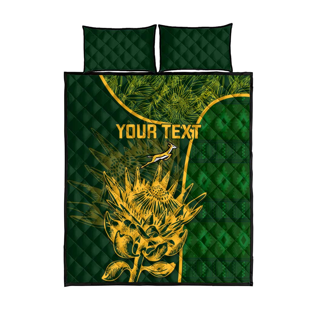 Custom South Africa Rugby Quilt Bed Set Go Champions Springboks Flower LT14