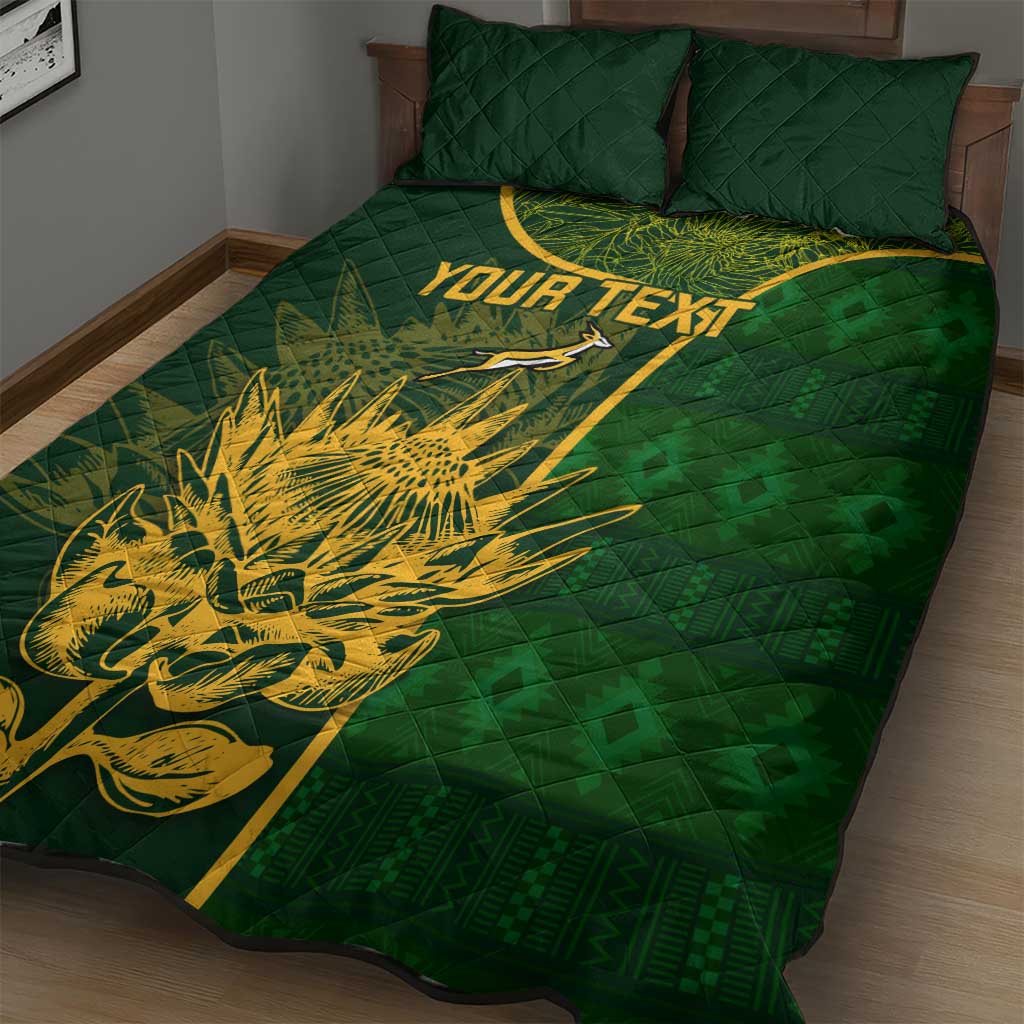 Custom South Africa Rugby Quilt Bed Set Go Champions Springboks Flower LT14