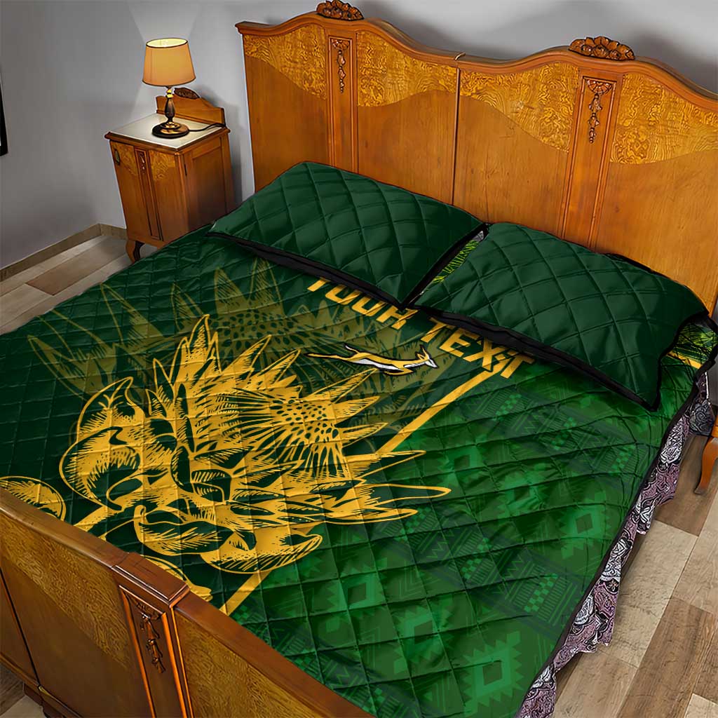 Custom South Africa Rugby Quilt Bed Set Go Champions Springboks Flower LT14