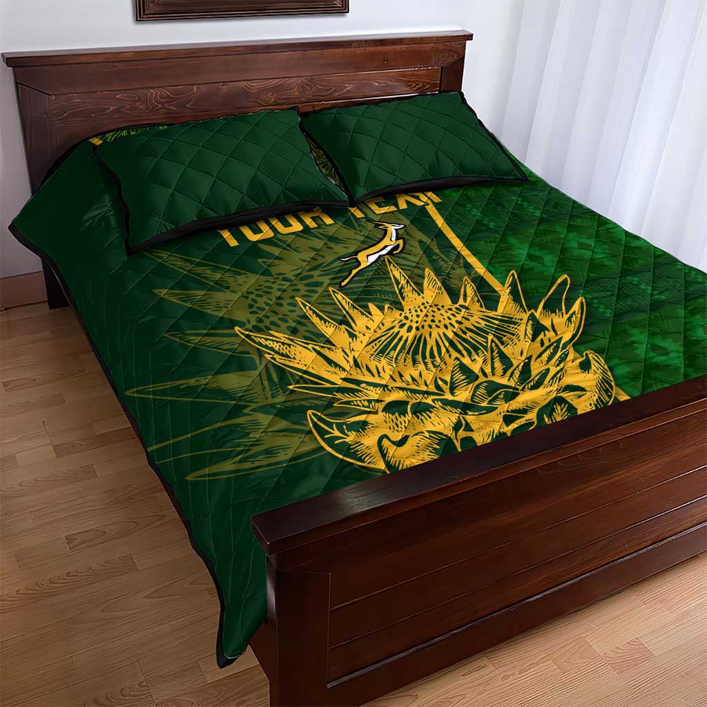 Custom South Africa Rugby Quilt Bed Set Go Champions Springboks Flower LT14