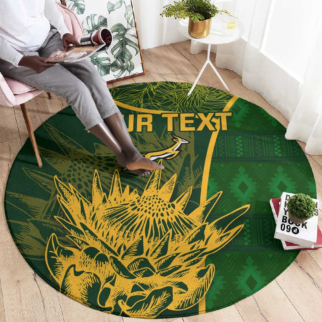 Custom South Africa Rugby Round Carpet Go Champions Springboks Flower LT14
