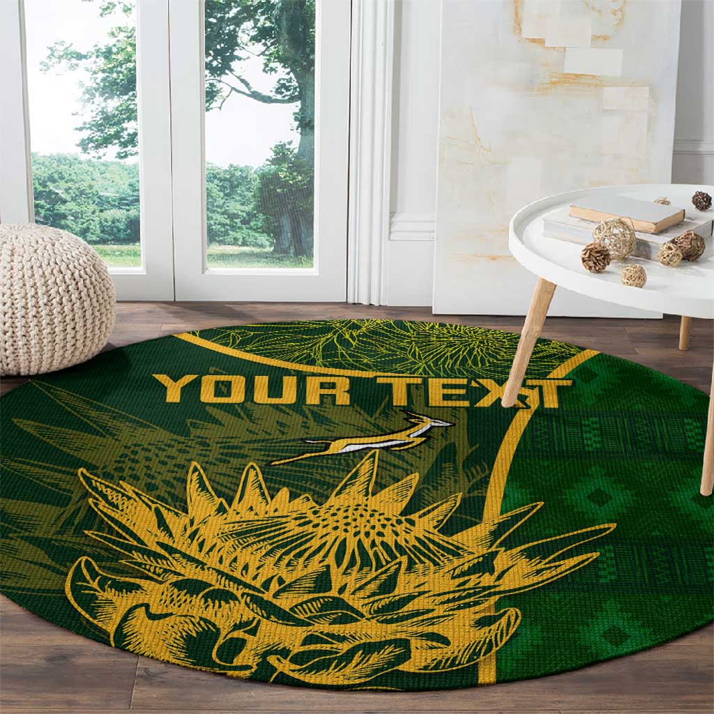 Custom South Africa Rugby Round Carpet Go Champions Springboks Flower LT14
