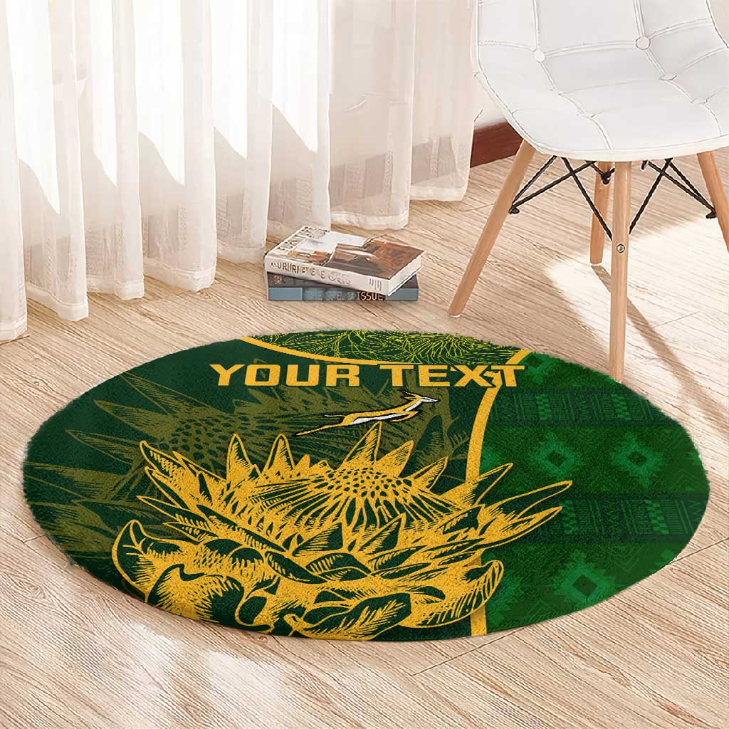 Custom South Africa Rugby Round Carpet Go Champions Springboks Flower LT14