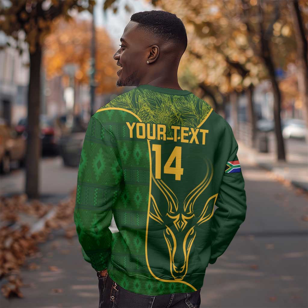 Custom South Africa Rugby Sweatshirt Go Champions Springboks Flower LT14