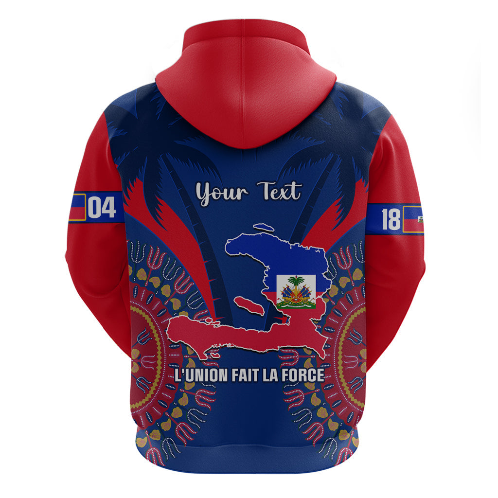 Personalised Haiti Independence Day Hoodie Ayiti 220th Anniversary With Dashiki Pattern LT14