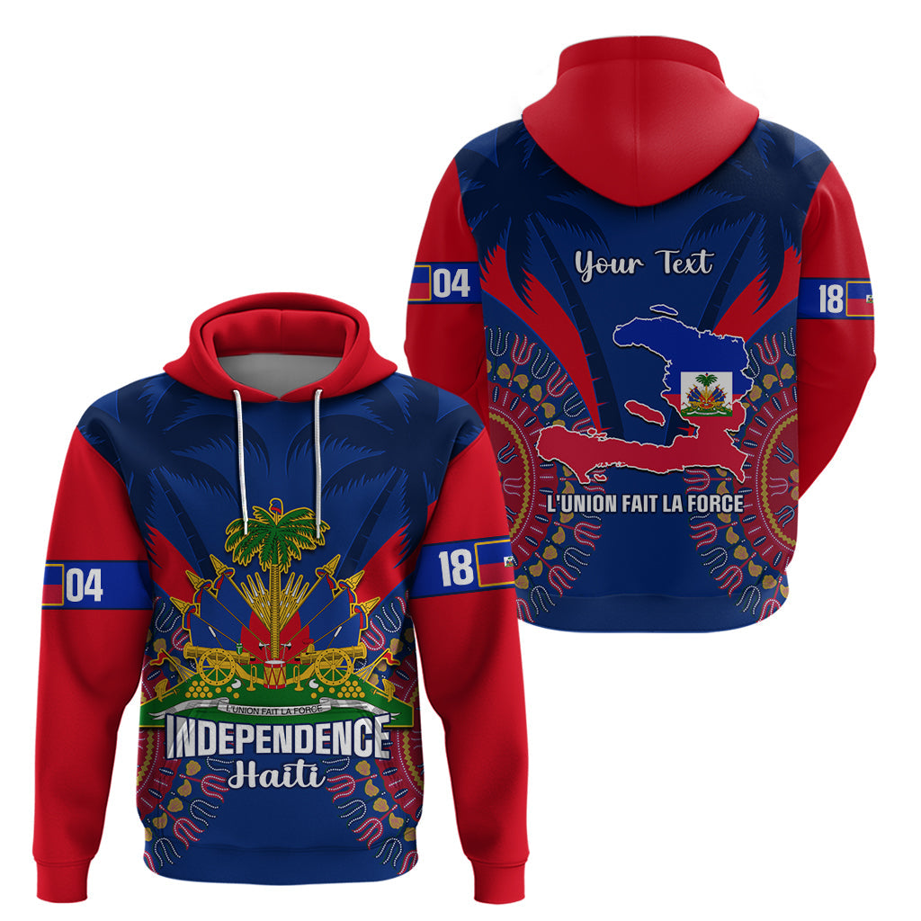 Personalised Haiti Independence Day Hoodie Ayiti 220th Anniversary With Dashiki Pattern LT14