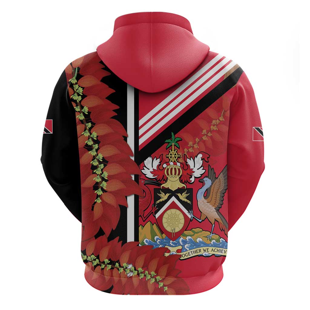 Trinidad and Tobago Hoodie Coat Of Arms With Chaconia Flower LT14