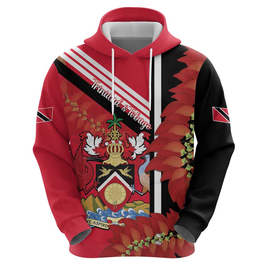 Trinidad and Tobago Hoodie Coat Of Arms With Chaconia Flower LT14