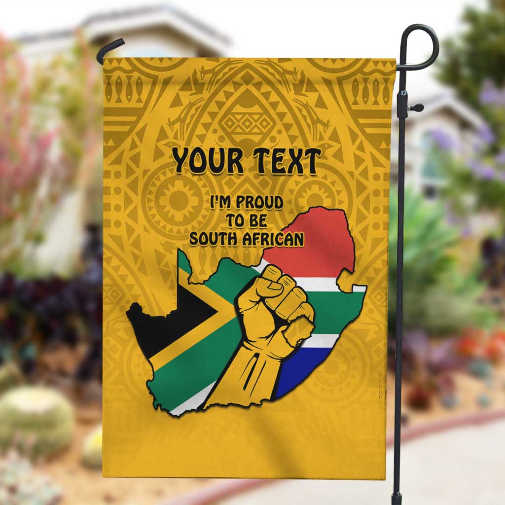 Personalised South Africa Garden Flag African Pattern Happy Freedom Day Yellow Version LT14