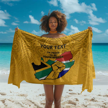 Personalised South Africa Sarong African Pattern Happy Freedom Day Yellow Version LT14