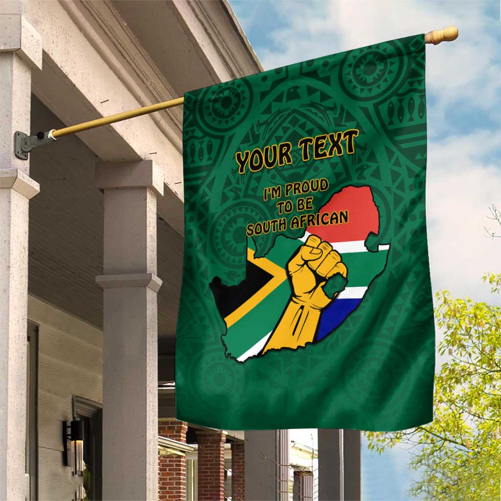 Personalised South Africa Garden Flag African Pattern Happy Freedom Day Green Version LT14