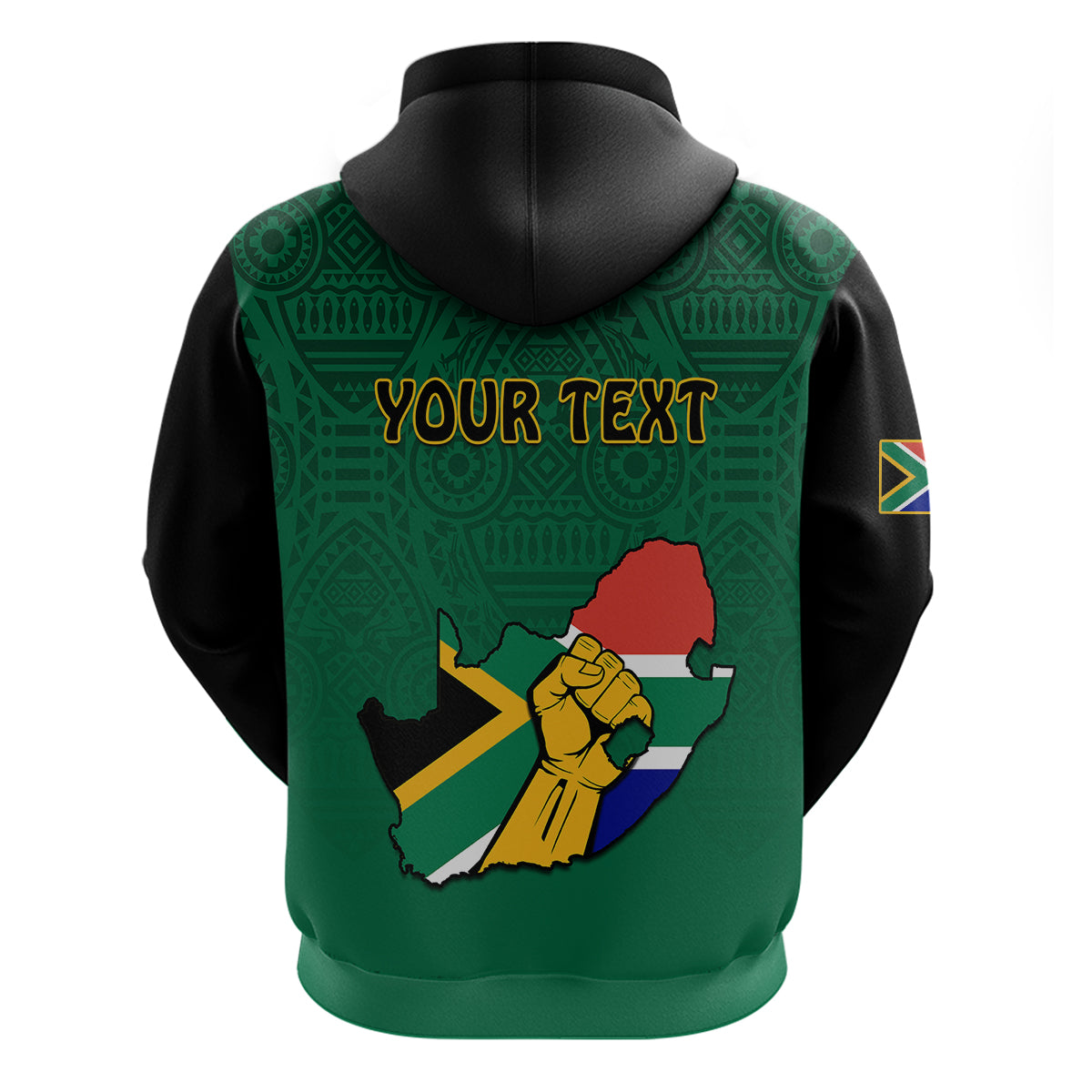 Custom South Africa Hoodie African Pattern Happy Freedom Day Green Version LT14