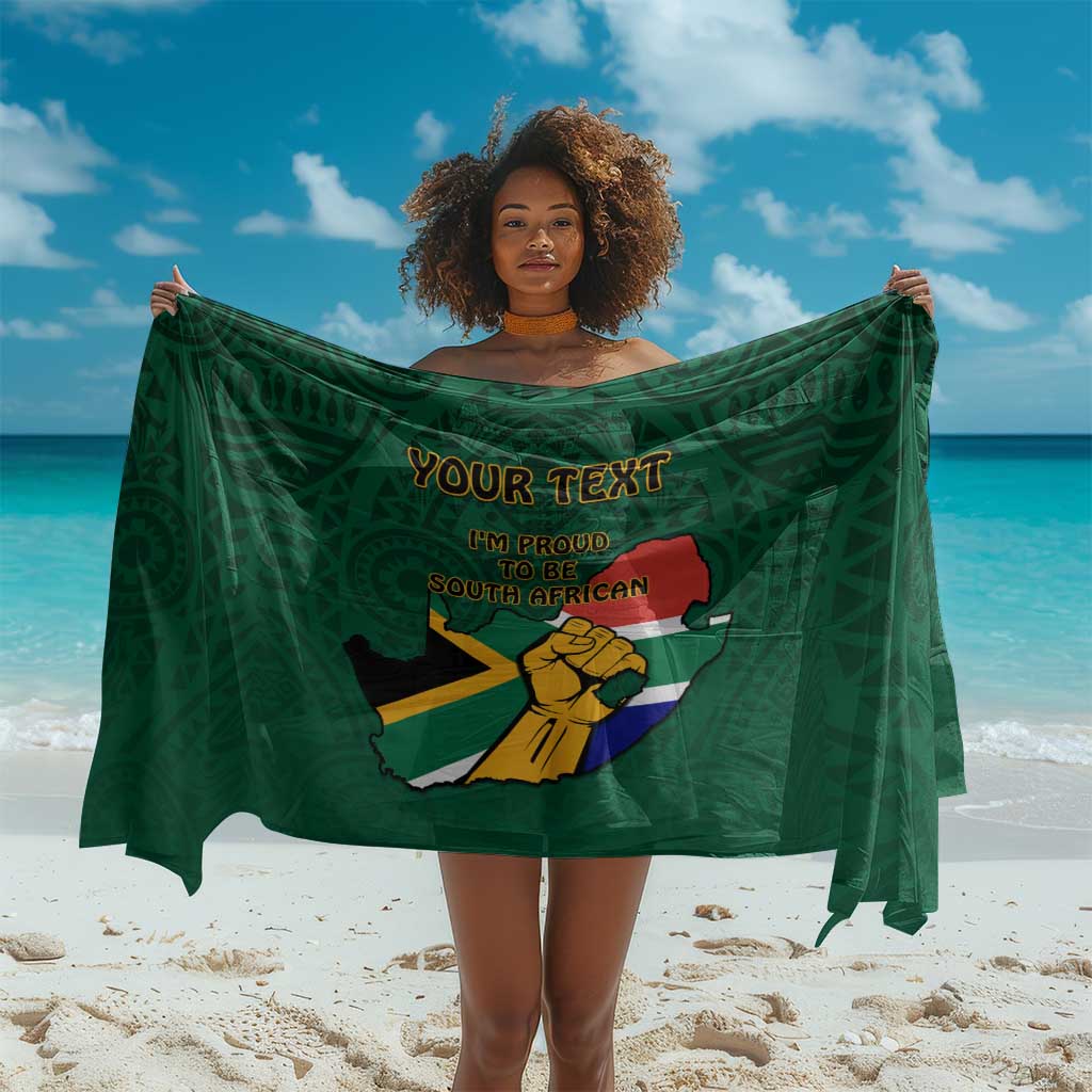 Personalised South Africa Sarong African Pattern Happy Freedom Day Green Version LT14