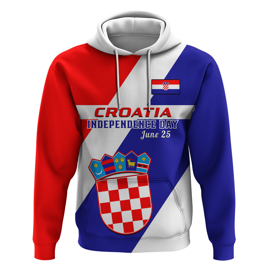 Custom June 25 Croatia Hoodie Independence Day Hrvatska Coat Of Arms 32nd Anniversary LT14