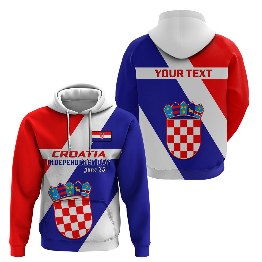 Custom June 25 Croatia Hoodie Independence Day Hrvatska Coat Of Arms 32nd Anniversary LT14