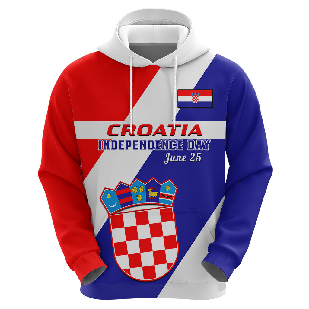 Custom June 25 Croatia Hoodie Independence Day Hrvatska Coat Of Arms 32nd Anniversary LT14