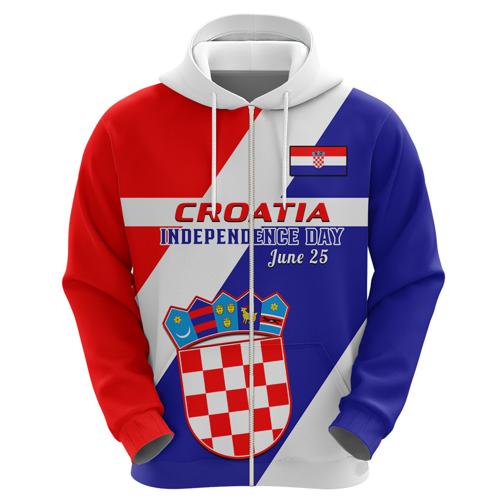 Custom June 25 Croatia Hoodie Independence Day Hrvatska Coat Of Arms 32nd Anniversary LT14