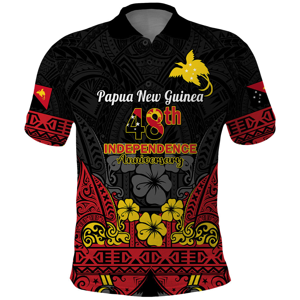 Polynesian Pride Independence Day Papua New Guinea Polo Shirt PNG Bird of Paradise 48th Anniversary LT14