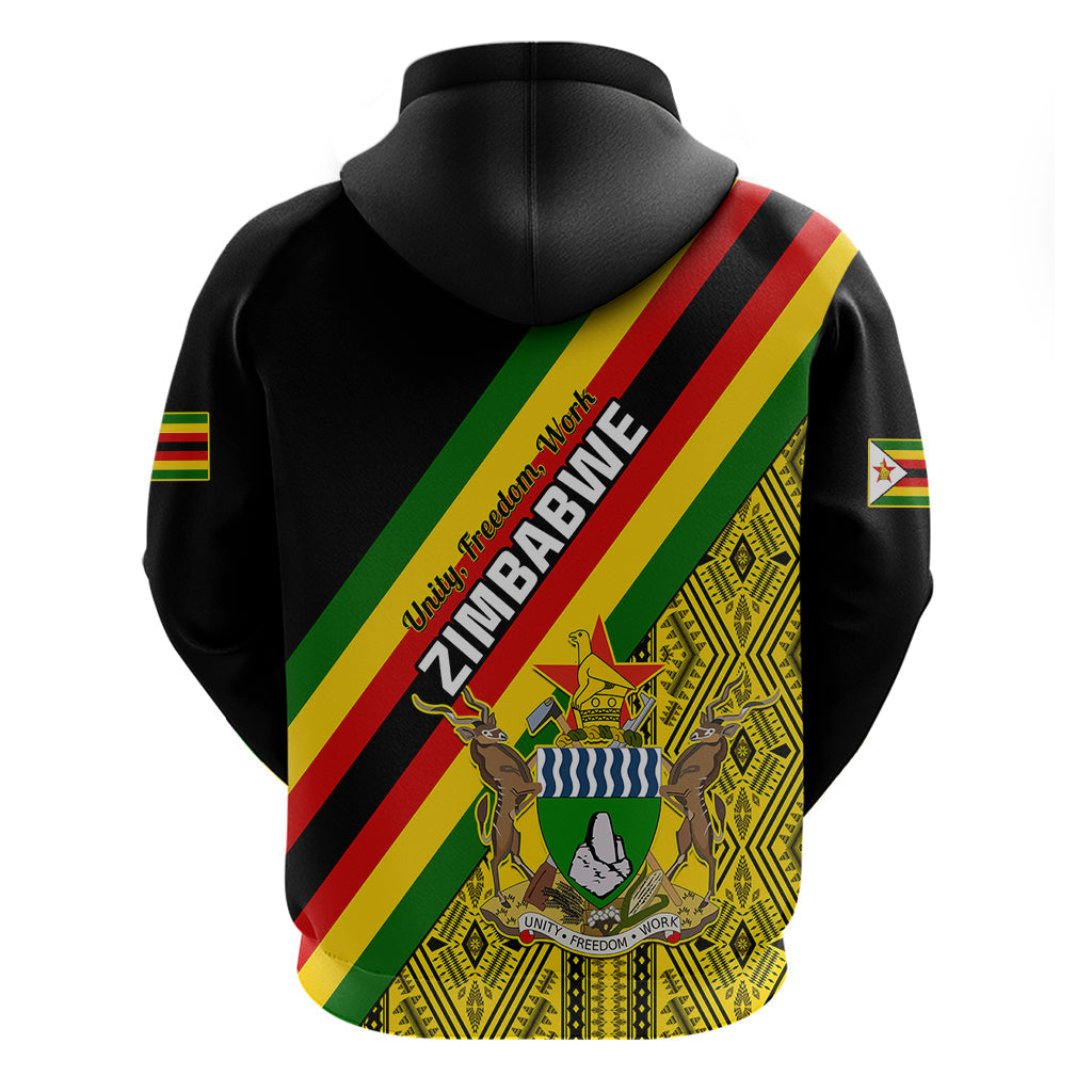 Zimbabwe Hoodie African Pattern With Flag Style LT14