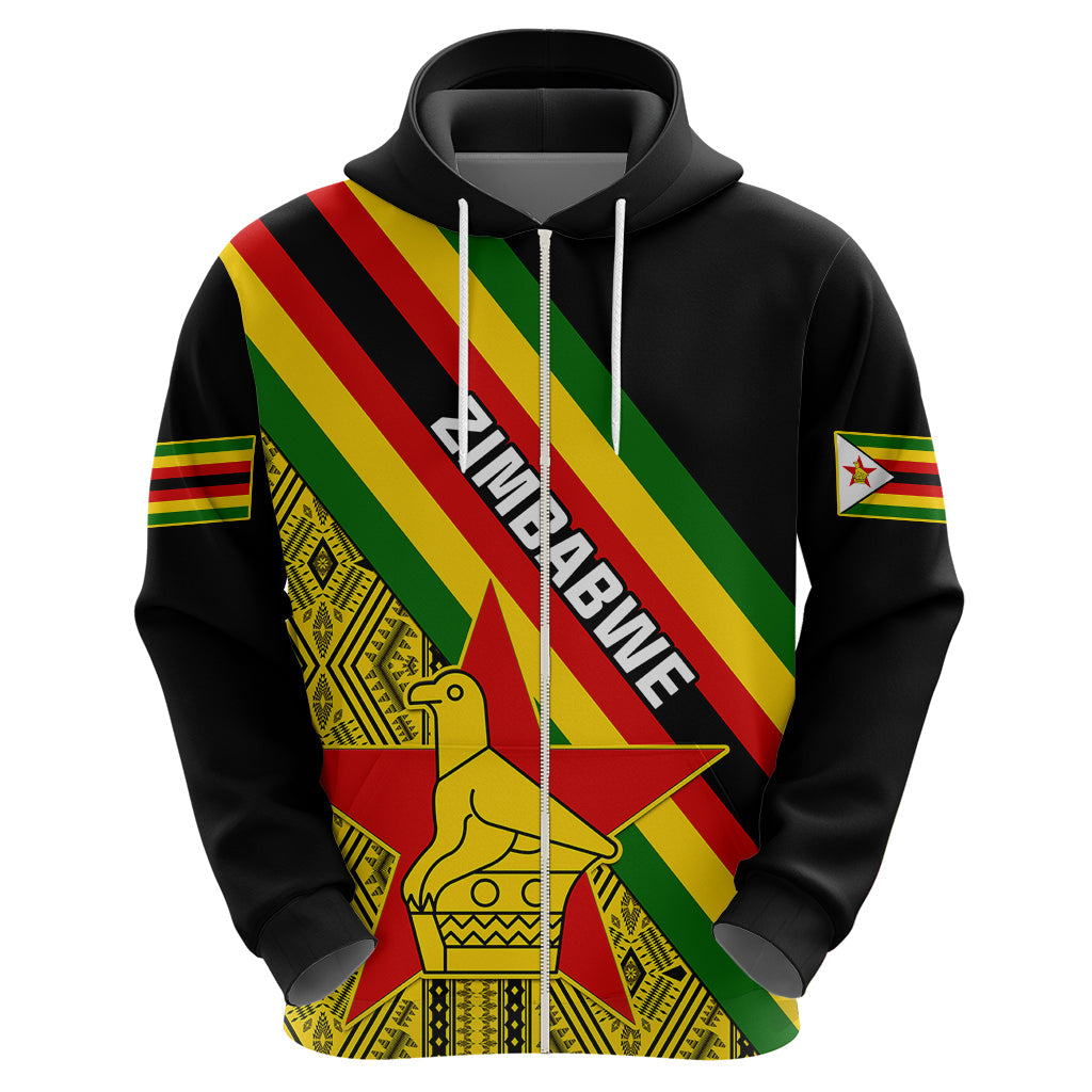 Zimbabwe Hoodie African Pattern With Flag Style LT14