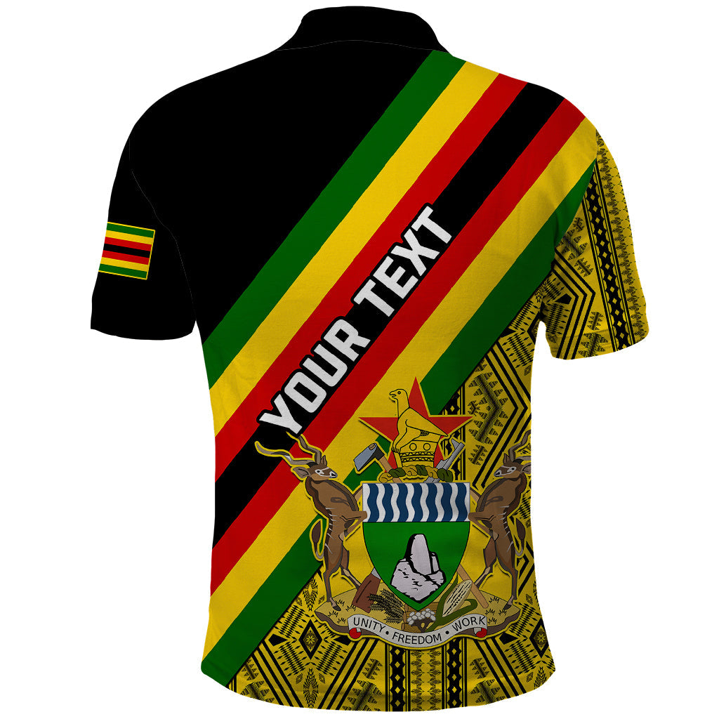 Personalised Zimbabwe Polo Shirt African Pattern With Flag Style LT14