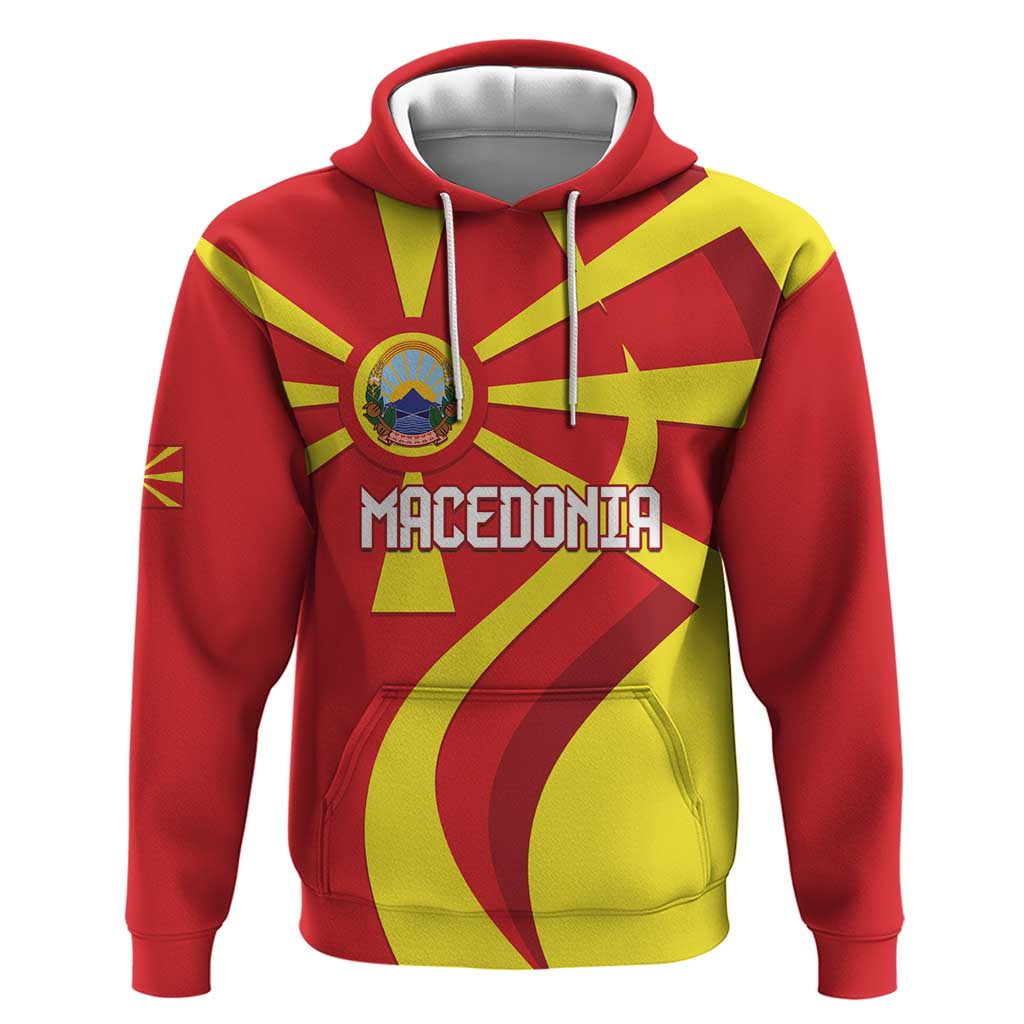Macedonia National Day Hoodie Makedonija Flag Curves Style LT14