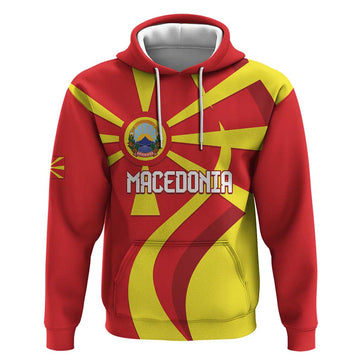 Macedonia National Day Hoodie Makedonija Flag Curves Style LT14