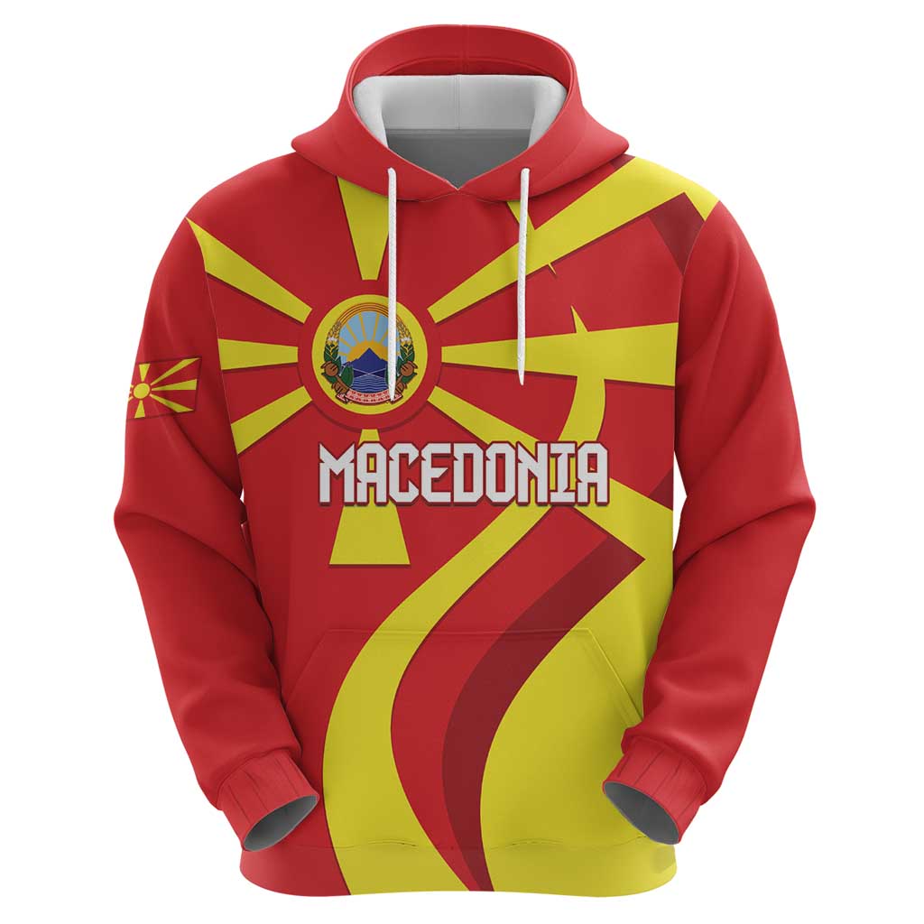 Macedonia National Day Hoodie Makedonija Flag Curves Style LT14