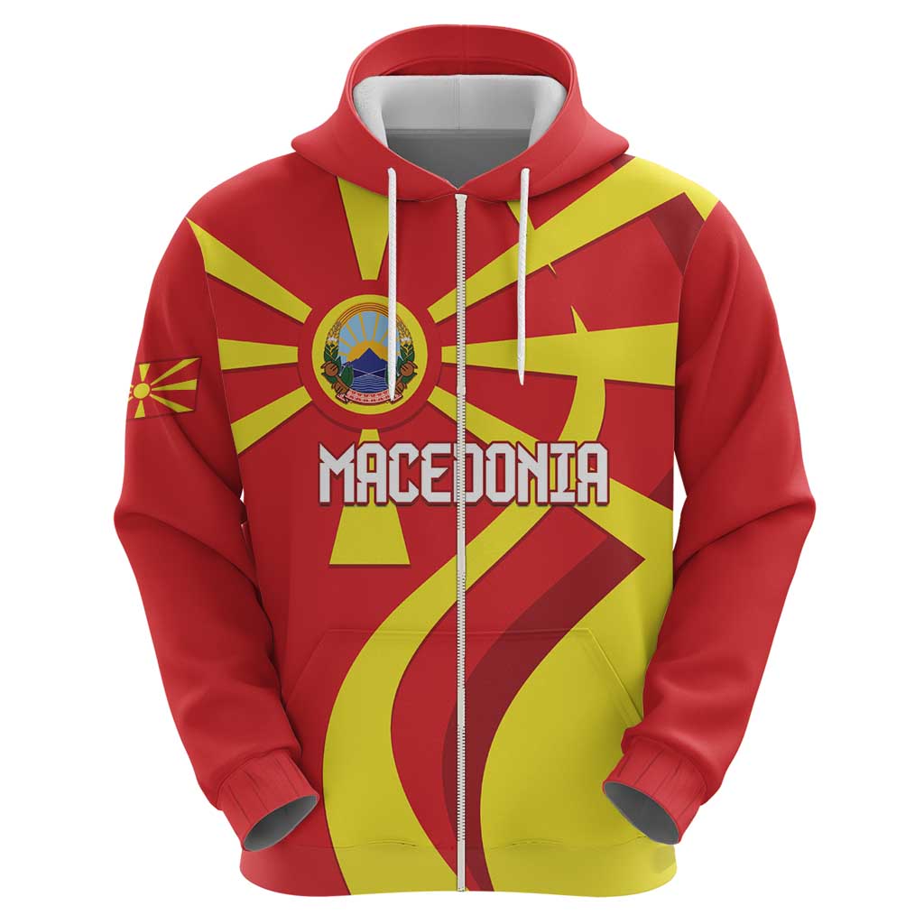 Macedonia National Day Hoodie Makedonija Flag Curves Style LT14