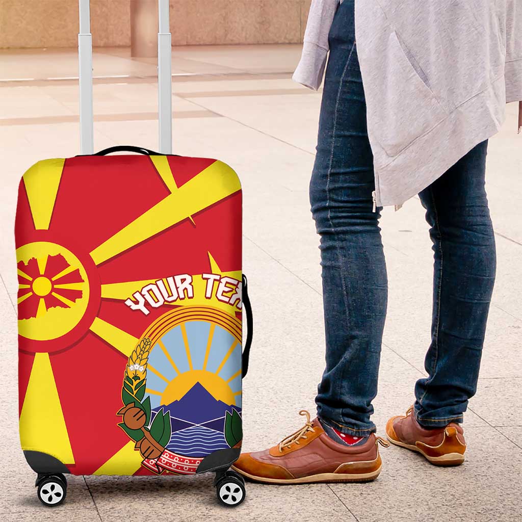 Macedonia National Day Luggage Cover Makedonija Flag Curves Style LT14
