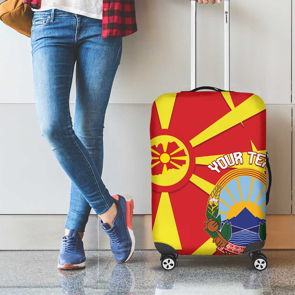Macedonia National Day Luggage Cover Makedonija Flag Curves Style LT14