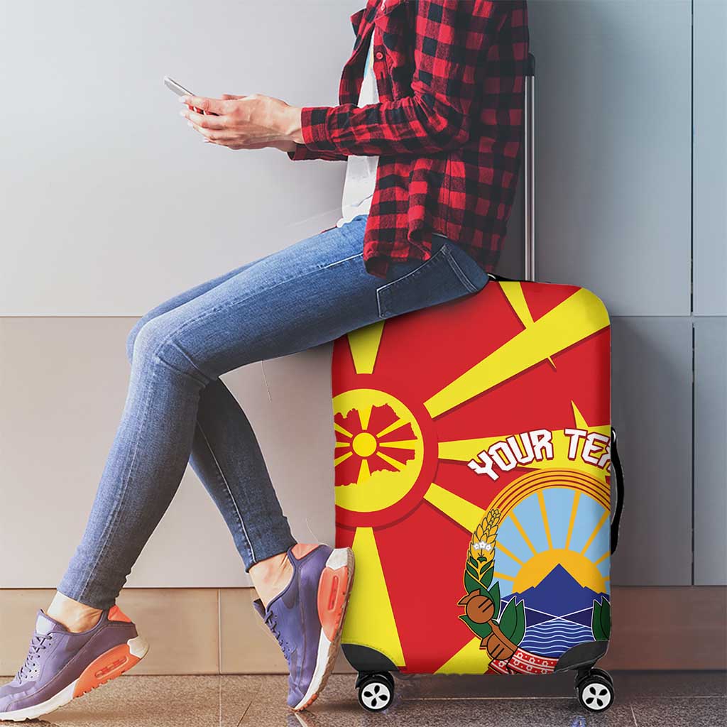 Macedonia National Day Luggage Cover Makedonija Flag Curves Style LT14