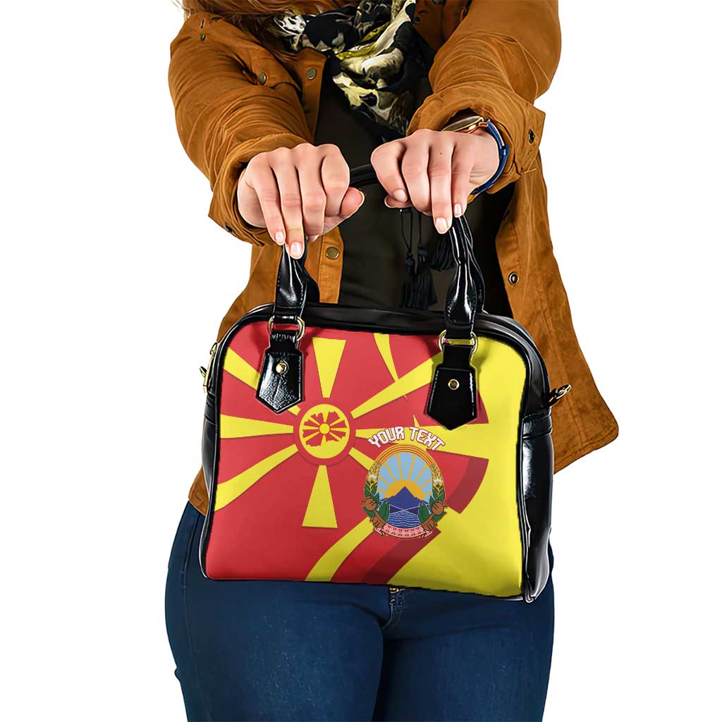 Macedonia National Day Shoulder Handbag Makedonija Flag Curves Style LT14