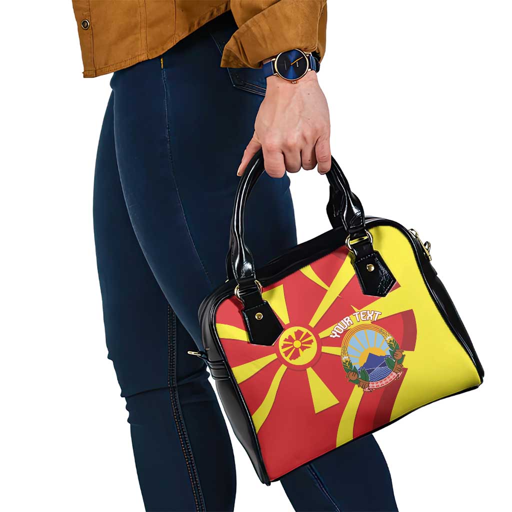 Macedonia National Day Shoulder Handbag Makedonija Flag Curves Style LT14