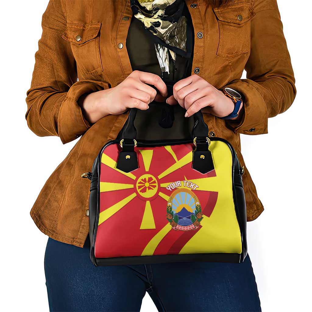 Macedonia National Day Shoulder Handbag Makedonija Flag Curves Style LT14