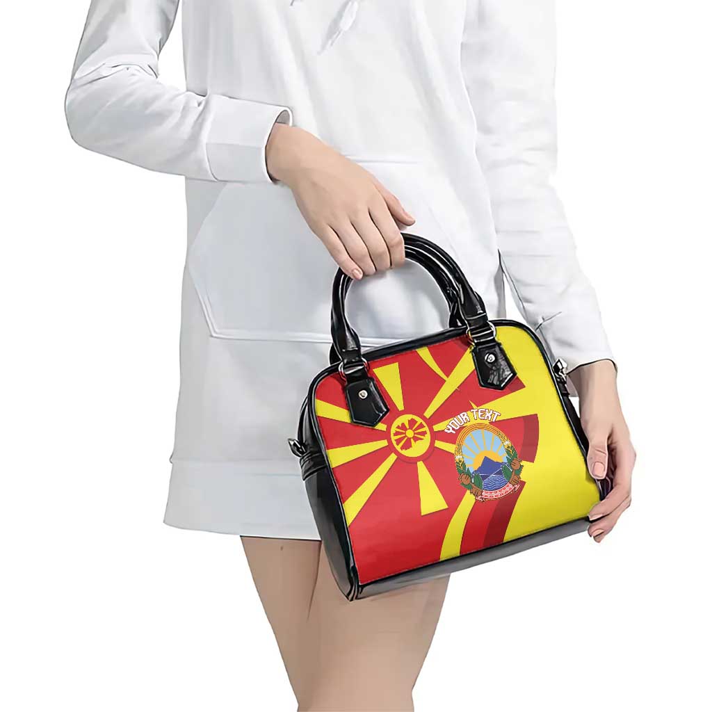 Macedonia National Day Shoulder Handbag Makedonija Flag Curves Style LT14