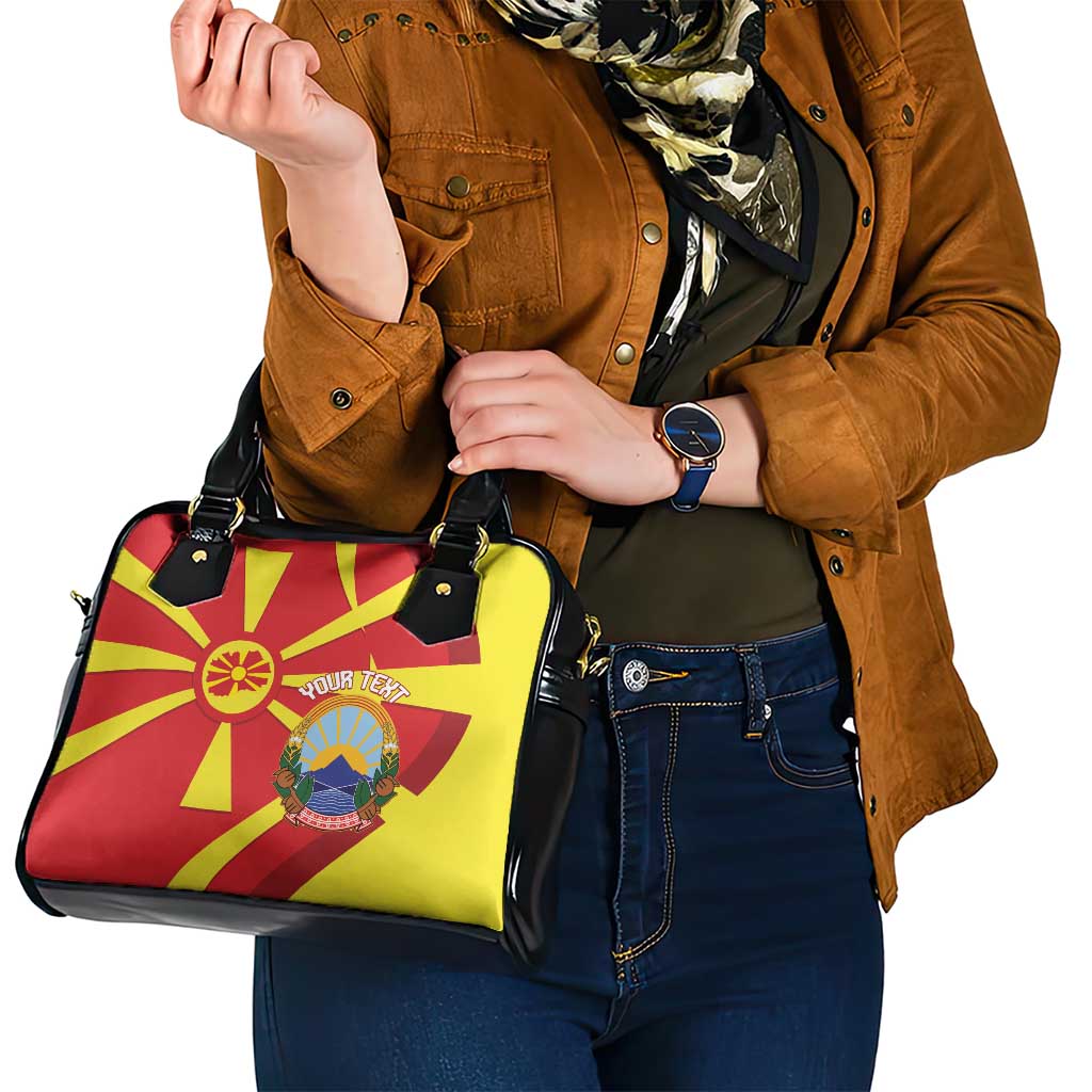 Macedonia National Day Shoulder Handbag Makedonija Flag Curves Style LT14