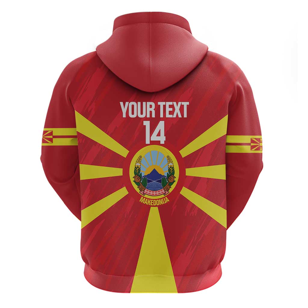Custom Macedonia Football Hoodie Risovi Napred Makedonija LT14