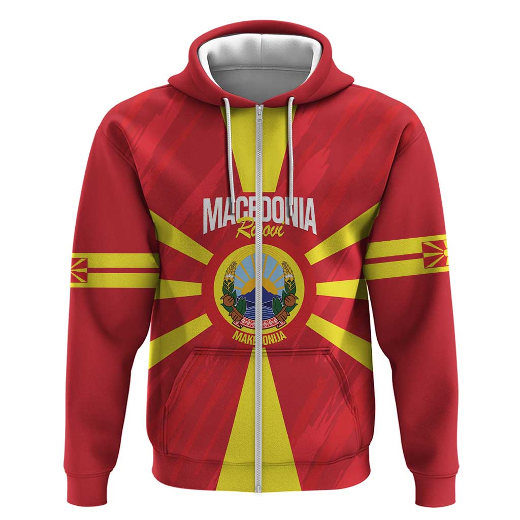 Custom Macedonia Football Hoodie Risovi Napred Makedonija LT14