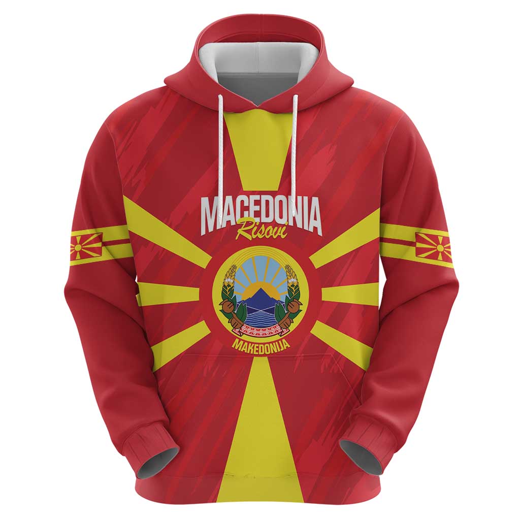 Custom Macedonia Football Hoodie Risovi Napred Makedonija LT14