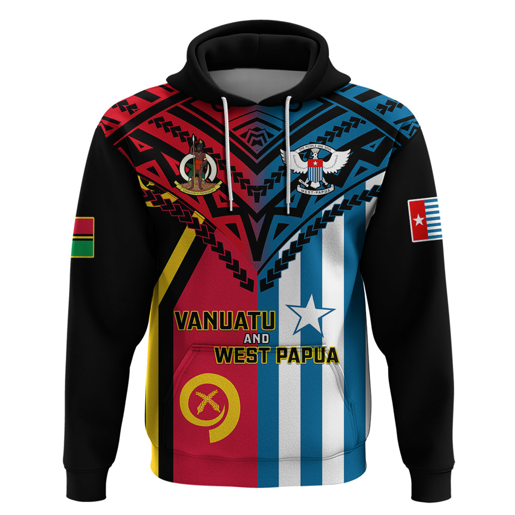 Vanuatu And West Papua Hoodie Coat Of Arms Mix Flag Style LT14