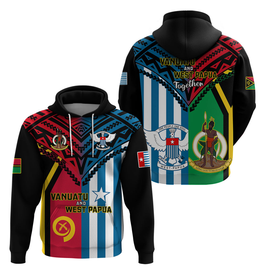 Vanuatu And West Papua Hoodie Coat Of Arms Mix Flag Style LT14