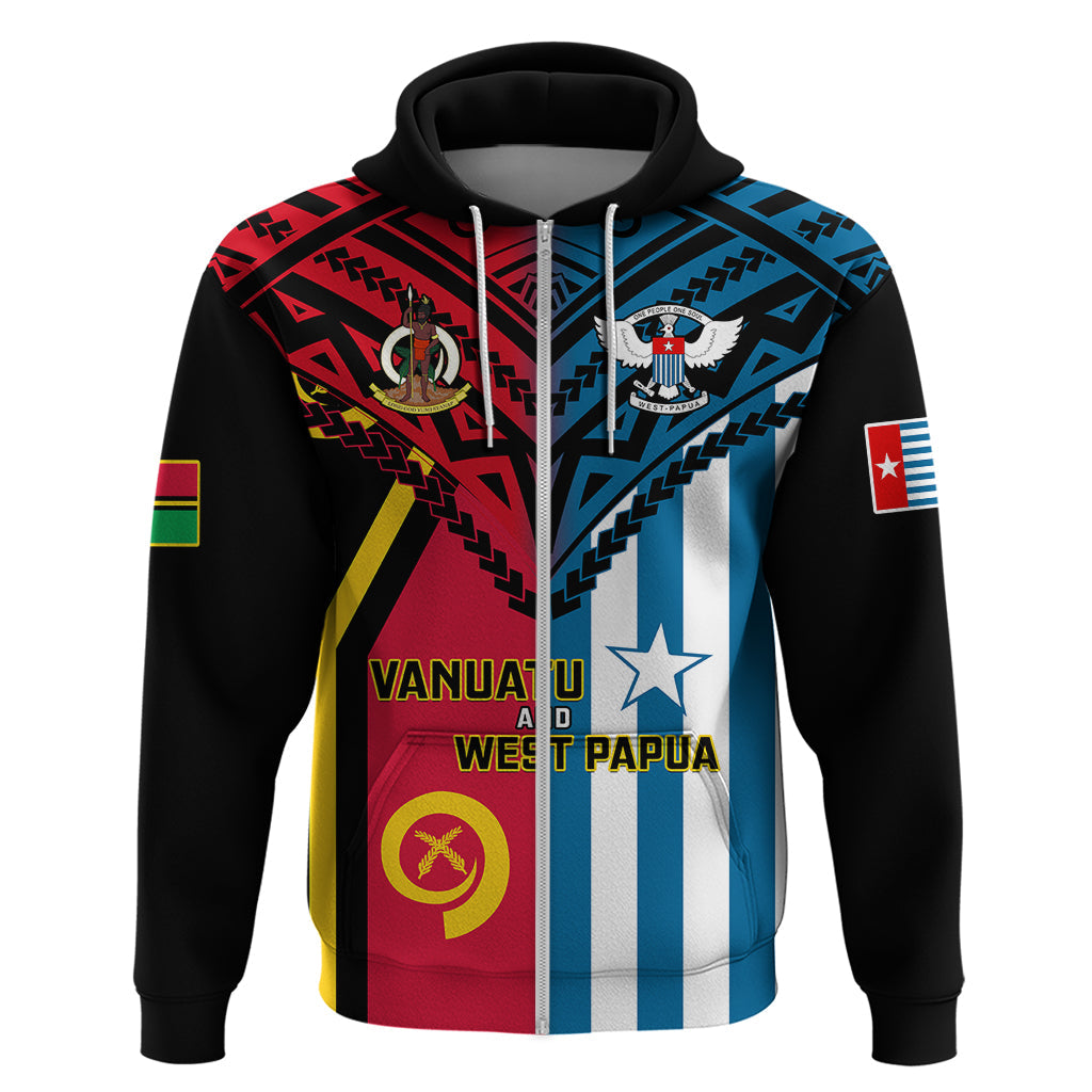 Vanuatu And West Papua Hoodie Coat Of Arms Mix Flag Style LT14