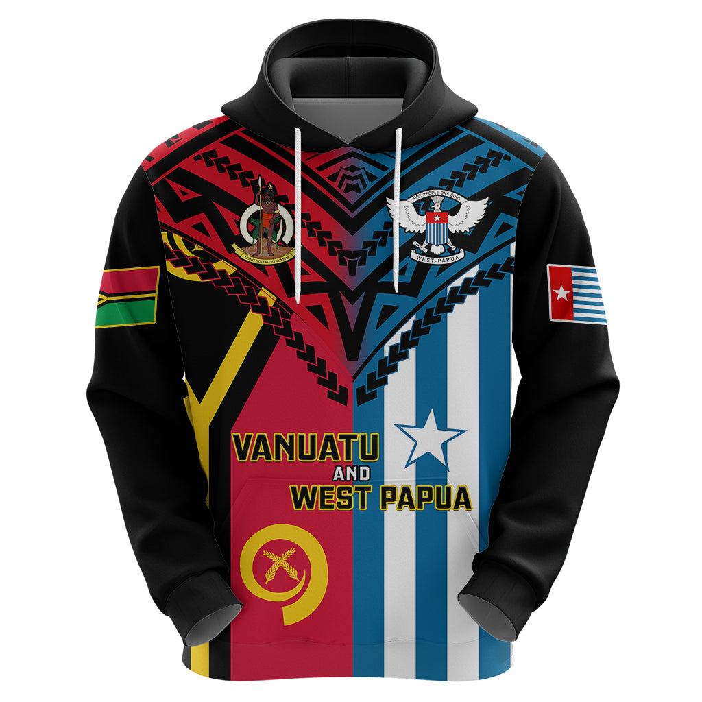 Vanuatu And West Papua Hoodie Coat Of Arms Mix Flag Style LT14