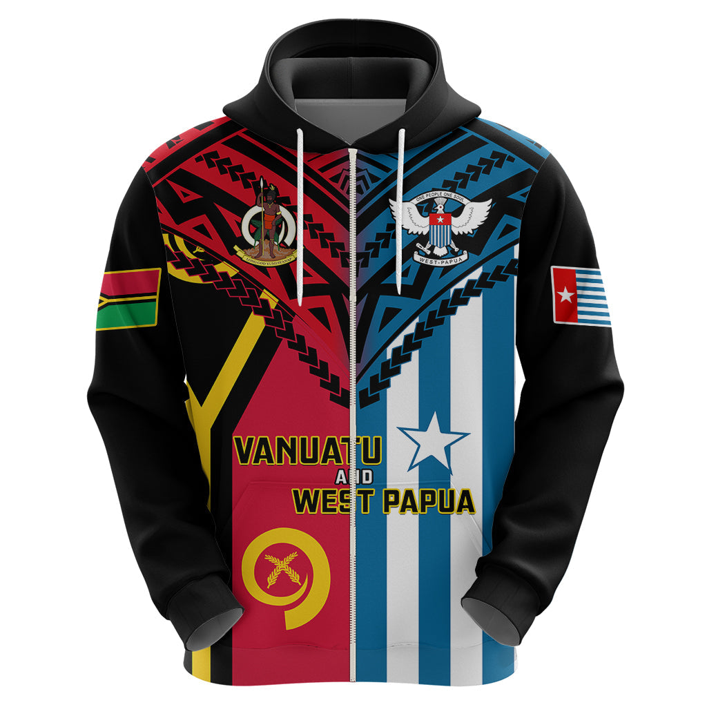Vanuatu And West Papua Hoodie Coat Of Arms Mix Flag Style LT14