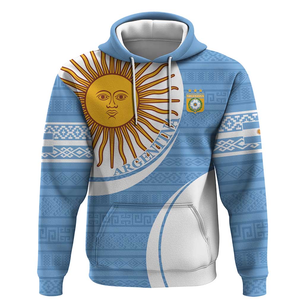 Custom Argentina Football Hoodie Vamos La Albiceleste - Sky Blue Version LT14