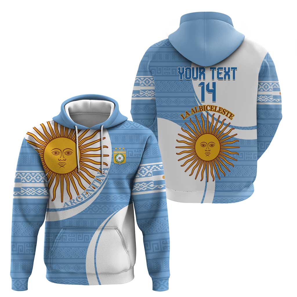 Custom Argentina Football Hoodie Vamos La Albiceleste - Sky Blue Version LT14