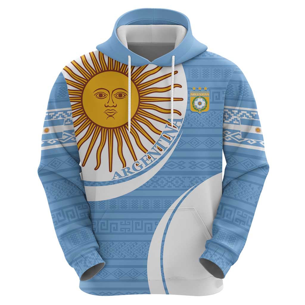 Custom Argentina Football Hoodie Vamos La Albiceleste - Sky Blue Version LT14